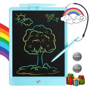 FuniBudi Kids Tablet 10in LCD Writing Tablet Toys for 3 4 5 6 7 8-10 Year Old Girls Boys Airplane Travel Essentials Kids Board Games Chrismas Birthday Drawing and writting Tablet Sensory Toys(Blue)