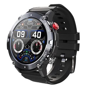 GAMSARO Military Smart Watches for Men 1.32” HD Rugged Smartwatches Answer Calls Heart Rate Blood Oxygen Monitor Fitness Waterproof Tracker Compatible with Android and iOS Phones