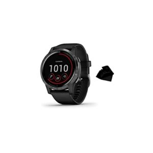 Garmin vívoactive 4, GPS Smartwatch, Features Music, Body Energy Monitoring, Animated Workouts and More, Black, with Kwalicable Cleaning Cloth