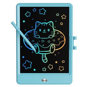 TEKFUN LCD Writing Tablet Doodle Board, 8.5” Colorful Drawing Tablet Writing Pad, Gifts Toys for 3 4 5 6 7 Year Old Boys & Girls, Homeschool Sketch Toys Toddler Doodle Pad Kids Drawing Board (Blue)