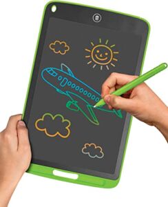 GabbaGoods LCD Writing Tablet Doodle Board,10.5 inch Colorful Drawing Pad,Electronic Drawing Tablet, Drawing Pads,Travel Gifts for Kids Ages 3 4 5 6 7 8 Year Old Girls Boys (Green)