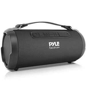 Wireless Portable Bluetooth Boombox Speaker – 200 Watt Rechargeable Boom Box Speaker Portable Music Barrel Loud Stereo System With AUX Input, MP3/USB/SD Port, Fm Radio, 4″ Tweeter – Pyle PBMSPG1BK