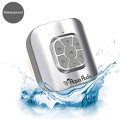 Gideon Portable Waterproof Bluetooth Speaker with Suction Cup – 10 Hours Playtime/Built-in Mic (Silver) | The Storepaperoomates Retail Market - Fast Affordable Shopping