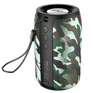 ZEALOT Bluetooth Speaker Waterproof, Wireless Portable Speaker, S32 Outdoor Speaker Dual Pairing, IPX5 Stereo Sound/Microphone/TF Card/USB/AUX Competible for iPhone Xmas Samsung Andriod – Camo