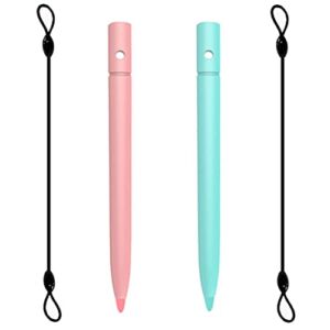 imagefly 4.5 Inch Replacement Stylus Drawing Pen with Elastic Ropes for Boogie Board LCD Writing Tablet (2 Pack-PinkBlue)