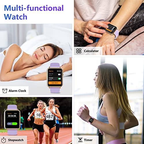 2023 Smart Watch for Android Phones iOS Compatible, 1,69″ Digital Watches for Women Smartwatch, IP68 Waterproof Fitness Watch with Step Calorie Counter Heart Rate/Stress/Blood Pressure Monitor, Purple | The Storepaperoomates Retail Market - Fast Affordable Shopping
