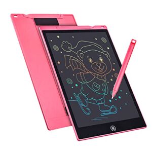 LCD Writing Tablet Drawing Board 12 Inch Colorful Girls Toys Christmas Birthday Gift for 3 4 5 6 7 Year Old Girls Erasable Drawing Tablet Doodle Board Toddler Learning Toys for Girls Age 3+ (Pink)