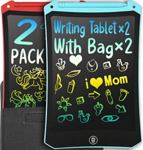 2 Pack LCD Writing Tablet for Kids Doodle Board with 2 Bag, Electronic Drawing Tablet Drawing Pads, LEYAOYAO Drawing Board Learning Educational Toddler Toy – Gift for 3-6 Years Old Boy Girl