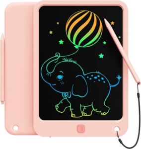 bravokids LCD Writing Tablet for Kids Toys, 10 Inch Colorful Doodle Board Drawing Pad for Kids Drawing Tablet, Writing Board Drawing Board, Toddler Toys for 3 4 5 6 7 8 Years Old Girls Boys (Pink)