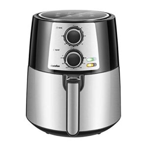 COMFEE’ 3.7QT Electric Air Fryer & Oilless Cooker with 8 Menus and Timer & Temperature Control, Nonstick Fry Basket with Stainless Steel Finish, Auto Shut-off, 1400W, BPA & PFOA Free