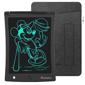 KURATU 8.5-inch LCD Writing Tablet with Protective Sleeve Doodle Board,Electronic Drawing Tablet, Digital Handwriting Pad Doodle Board for School, Fridge or Office, (Black-Pro)