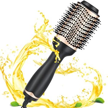 Hair Dryer Brush, Hot Air Brush, Professional Blow Dryer Brush, Gold Dryer and Volumizer with Negative Ionic for Straightening or Curling, Multifunctional Hair Dryer Styler for Women | The Storepaperoomates Retail Market - Fast Affordable Shopping