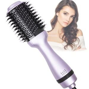 Hair Dryer Brush,Hot Air Brush, Blow Dryer bruch,One Step Hair Dryer and Volumizer with Salon Negative Ionic for Straightening, Professional Brush Hair Dryers for Men and Women (Purple）