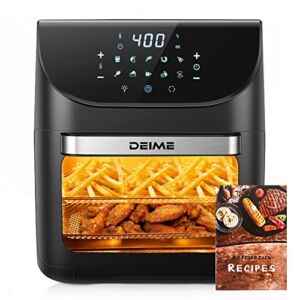 Air Fryer 12 QT 1700W Large Capacity Oilless Hot Air Fryers Oven Healthy Cooker with 10 Presets, Visible Cooking Window, LCD Touch Screen, 6 Dishwasher Safe Accessories Included Recipe