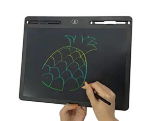Large LCD Writing Board 16 Inch Screen for Kids and Adults, Electronic Drawing and Doodle Tablet with 2 Pens, Erasable Graphic Draft Pad and Message Board, Good Holiday or Birthday Present (Black)