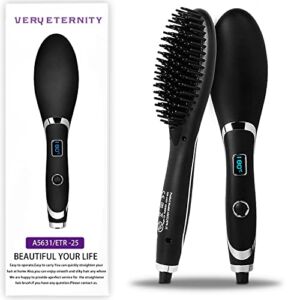 Veru ETERNITY Hair Straightening Brush , Ionic Hair Straightener Brush with LED Display, Fast MCH Ceramic Heated, Straightening Tangle &Frizz Hair