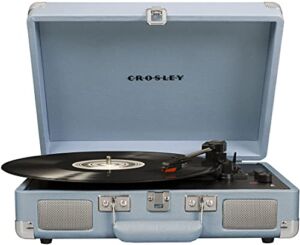Crosley CR8005F-TN Cruiser Plus Vintage 3-Speed Bluetooth in/Out Suitcase Turntable, Tourmaline