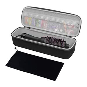 MOSISO Hard Travel Case Storage Bag Compatible with Revlon One-Step Hair Dryer Brush & Volumizer & Styler, EVA Carrying Case Cover Protective Hard Shell Sleeve with Hot Air Brush Pouch, Black