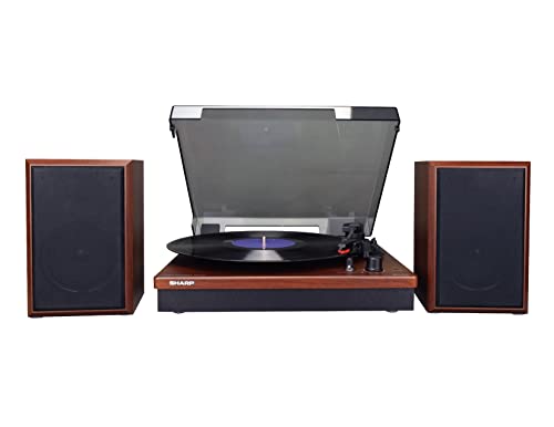 Sharp RP-TT70 Vinyl Record Player Turntable: 12″ 3-Speed Dual Bluetooth Turntable with Stereo Shelf Speakers | The Storepaperoomates Retail Market - Fast Affordable Shopping