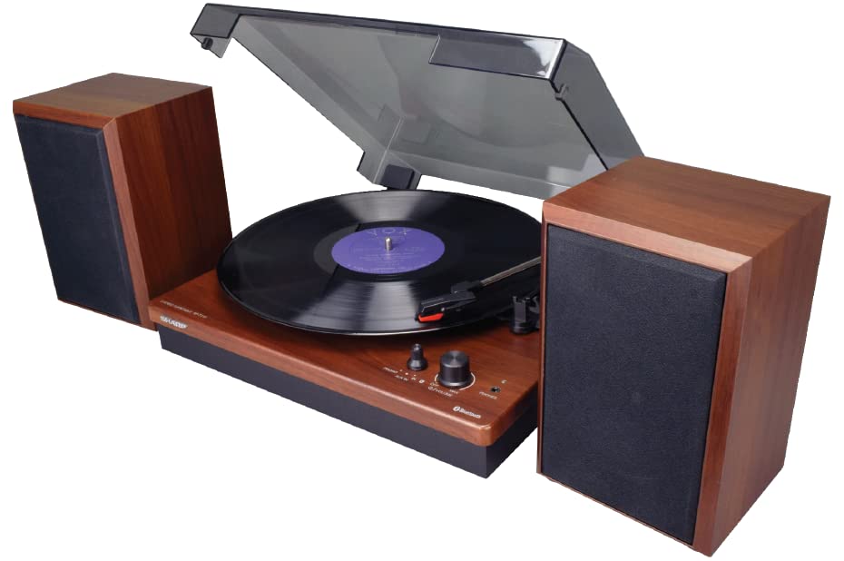 Sharp RP-TT70 Vinyl Record Player Turntable: 12″ 3-Speed Dual Bluetooth Turntable with Stereo Shelf Speakers | The Storepaperoomates Retail Market - Fast Affordable Shopping
