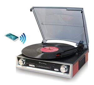 TechPlay ODC107BT, Bluetooth Connection, 3-Speed Turntable FM Radio