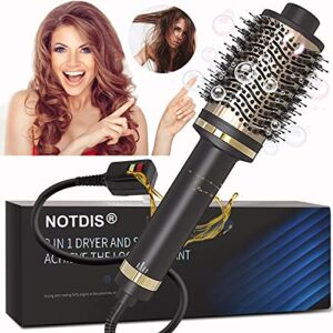 Blow Dryer Brush, Hot Air Brush, NOTDIS Volumizer & Hair Dryer Brush in One for Quick Drying, Straightening and Curling Hair