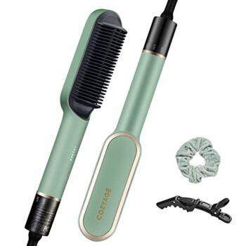 Hair Straightener Brush, COZYAGE 2-in-1 Hair Curler & Hair Straightener with Built-in Comb, 5 Temp Settings with Anti-Scald & 25 Seconds Fast Heating, Perfect Hair Styler for Salon Results at Home | The Storepaperoomates Retail Market - Fast Affordable Shopping