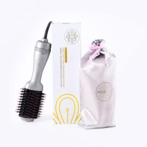 Indie Zen Blow Dryer Brush – Blow, Dry, Curl, Straighten and Volumize Your Hair in Half The Time, Salon Blowout at Home for Women and Men- Anti-frizz Ceramic Titanium Barrel Hair Straightener Brush