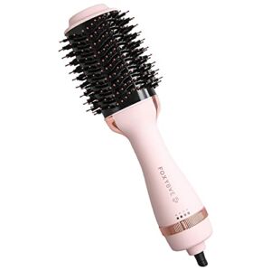 Foxybae Baby Blush Blowout Brush – Professional Hair Volumizer Brush with Nylon and Boar Bristles – Hair Dryer and Brush Combo – Shine Enhancing Brush – Perfect Hair Styling Tool – Light Pink