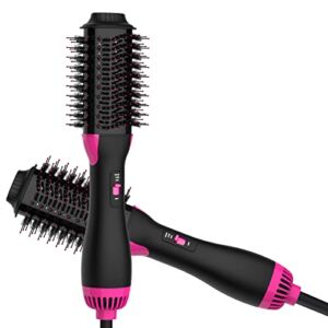 Volumizer Hair Dryer Brush, Hot-Air Hair Brushes , One Step Hair Dryer and Styler with Alci Plug for Women, Wig , Blow Dry Brush for Straightening, Drying, Curling, Pink, OCAEIW
