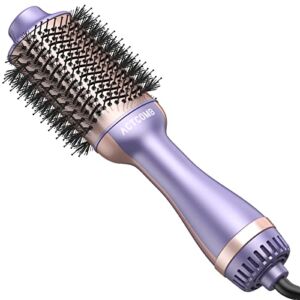 Blow Dryer Brush : ACTCOMB One-Step Hair Dryer Brush Hot Air Brush, Upgraded Hair Volumizer & Blowout Brush for All Hair Types, Ionic Hair Styler for Smooth&Frizz-Free Results, Limited Edition Purple