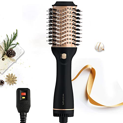 2-in-1 Hair Dryer and Volumizer Hot Air Brush, WIZCHARK 75MM Oval Shape Blowout Hair Dryer Brush with Ion Generator, Ceramic Coating and Titanium Finish (Black Rose Gold) | The Storepaperoomates Retail Market - Fast Affordable Shopping