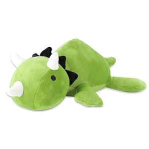 1.6lbs MerryXD Dinosaur Weighted Stuffed Animals for Anxiety and Stress Relief 15.3inch Weighted Plush Animal Throw Pillow,Super Soft Cartoon Hugging Toy Gifts for Bedding Green