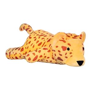 FOKKS 1.4 lbs Weighted Stuffed Animals Cheetah – Weighted Plush Animal Throw Pillow for Anxiety and Stress Relief,Soft Cartoon Hugging Toy Gifts for Bedding(Yellow, 16 Inch)