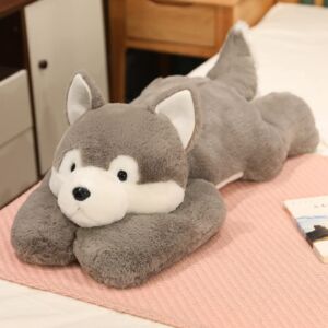 PINMINGS Soft Weighted Stuffed Animals Anxiety Weighted Plush Animals for Huskies,Pigs,Dinosaurs and Polar Bears – 14-30 Inches for Boys Girls (30 in, Husky)