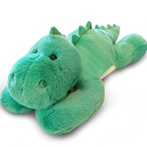 Weighted Anxiety Dinosaur Plush Toy Throw Pillow, Cute Dinosaur Stuffed Animals Doll for Boys Girls Fans (Green Dinosaur, 30cm/11.8 inch)