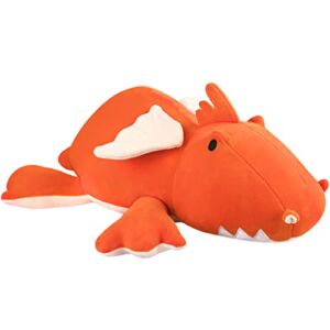 quescu 15.7″ Weighted Dinosaur Plush,1.6lb Weighted Plush Animals for Anxiety,Weighted Stuffed Animal for Adults Kids,Plush Pillow Gifts for Kids Birthday,New Year(Red)