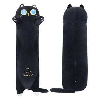 Achwishap Long Cat Plush Pillow 35.4″, 1.7lb Weighted Cat Plush, Long Throw Pillow, Sleeping Hugging Pillows, Giant Cute Body Pillow, Beloved Gifts at Christmas or Birthday (Black Cat, 35.4in) | The Storepaperoomates Retail Market - Fast Affordable Shopping