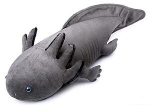 Large Axolotl Plush Weighted Stuffed Animals – Super Long 33Inch Weighted Axolotl Plush, Realistic Cute Grey Ambystoma Pillow Toys Real Plushie Large Weighted, Unique Plush Gift Collection for Kids
