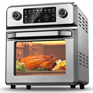Air Fryer Oven 16 Quart – 10-in-1 Airfryer Toaster Oven Combo with Rotisserie&Dehydrator – 1700W Large Convection Oven Countertop with Independent Switch Up&Down Heating Element – 8 Accessories&50 Recipes