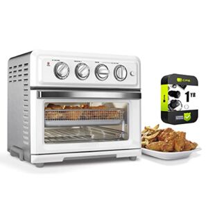 Cuisinart TOA-60W Convection Toaster Oven Air Fryer with Light White Bundle with 1 YR CPS Enhanced Protection Pack