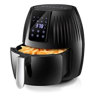 ZAFRO Air Fryer, Large Air fryer 8-in-1 Presets, Air Frier Cookers with Rotisserie Dehydrator, 5Qt Air Fryer, XL Large Air Fryer with Nonstick Basket, LED Display, Temperature & Time Control, Black