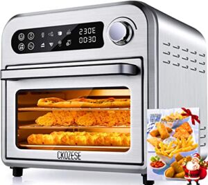 8-In-1 Smart Toaster Oven Air Fryer Combo, 6-Slice Compact Toaster Ovens Countertop-6 Rapid Quartz Heaters, Air Fry, Grill, Roast, Dehydrate, Broil, Bake, 450℉ Max, Touch Screen, 45 Recipes&5Fittings