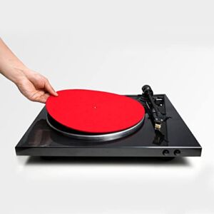 3mm Turntable Mat，Slipmat Anti-Static For LP Vinyl Record，High-Fidelity Audiophile Acoustic Sound Support，Help Reduce Noise Due to Static and Dust (red)