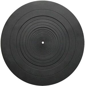 Turntable Platter Mat 12 inch – Audiophile Grade Black Rubber Silicone Design Universal Anti Static Turntable LP Slipmat for All LP Vinyl Record Players