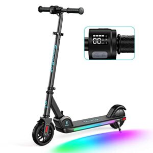 [Gift for Children’s Day] SmooSat E9 PRO Electric Scooter for Kids, Colorful Rainbow Lights, LED Display, Adjustable Speed and Height, Foldable and Lightweight Electric Scooter for Kids Age 8+