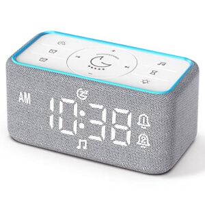 White Noise Machine with Alarm Clock – 12 Soothing Sounds for Sleeping, Dual Alarm with 7 Wake Up Sounds, Auto-Off Timer, Battery Backup, Dimmable, ONLAKE Bedy Sound Machine for Baby, Kids, Adults