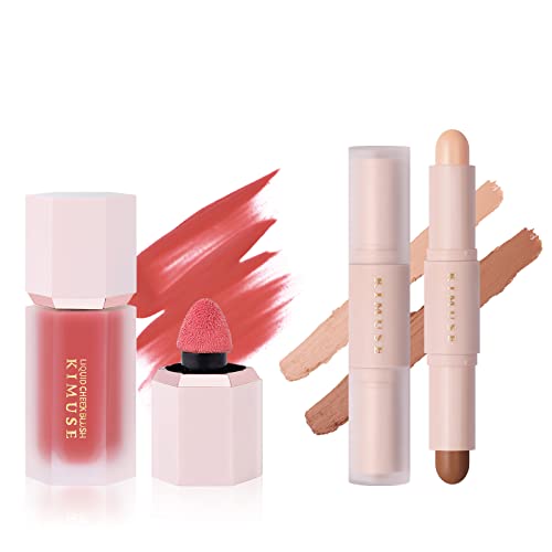 KIMUSE Soft Cream Blush Makeup & Long Lasting & Waterproof 2Color Dual Cream Contour Stick | The Storepaperoomates Retail Market - Fast Affordable Shopping