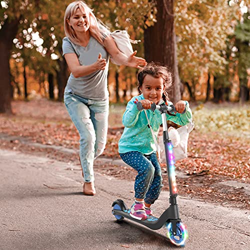 SISIGAD Electric Scooter for Kids Ages 6-12, LED Light-Up Deck, Kids Scooters with 3 Adjustment Levels Handlebar to 36 Inches High,5.3″ Wheel UL Certificated Kick Scooter, Christmas Birthday Gifts | The Storepaperoomates Retail Market - Fast Affordable Shopping