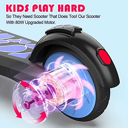 SISIGAD Electric Scooter for Kids Ages 6-12, LED Light-Up Deck, Kids Scooters with 3 Adjustment Levels Handlebar to 36 Inches High,5.3″ Wheel UL Certificated Kick Scooter, Christmas Birthday Gifts | The Storepaperoomates Retail Market - Fast Affordable Shopping